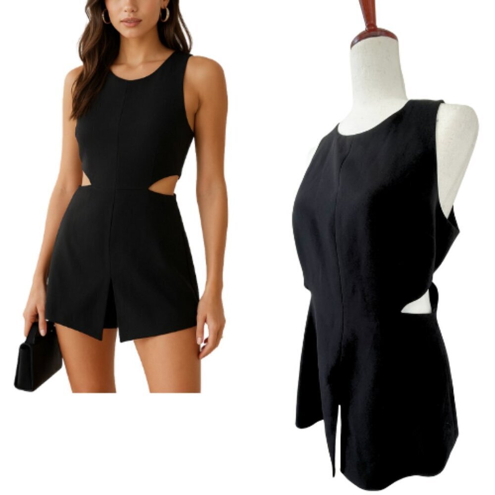 ELIZABETH AND JAMES Sleeveless Cutout Zane Tunic Top Black Size M